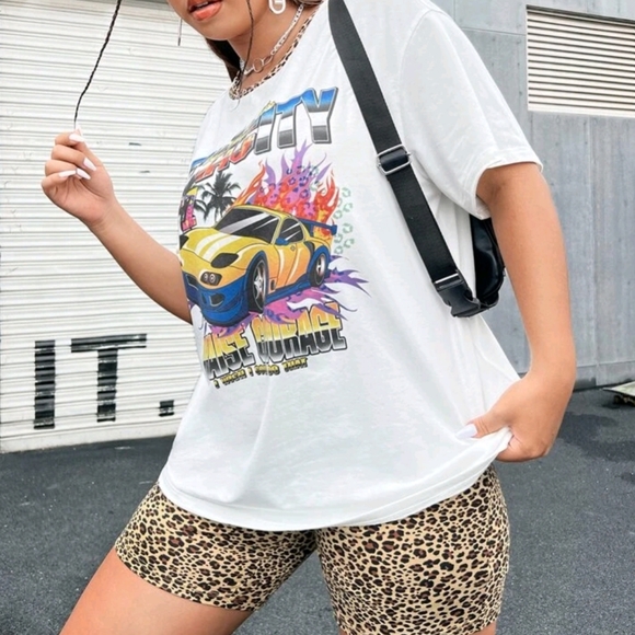 Race Car Leopard Print Shirt and Short Set Size 4XL NWT - Picture 3 of 5